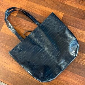 Unbranded Navy Faux Snakeskin Shoulder Bag